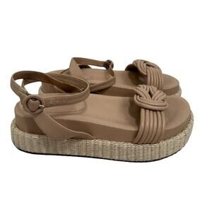 Alexandre‎ Birman Platform Espadrille Sandals Size 41 Vicky Tan Leather